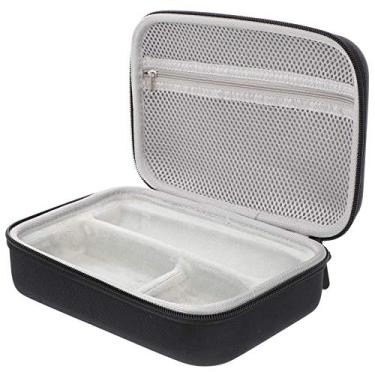 Imagem de Lurrose Estojo de cortador de cabelo masculino bolsa de armazenamento de cuidados com tecido organizador de barbeadores, estojo de viagem para barbeiros, acessórios de corte de cabelo preto