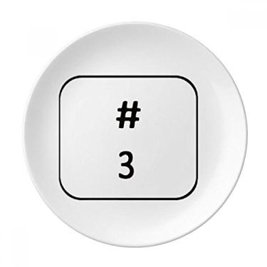 Imagem de Símbolo de teclado 3 placas decorativas de porcelana salver talheres, louça de jantar