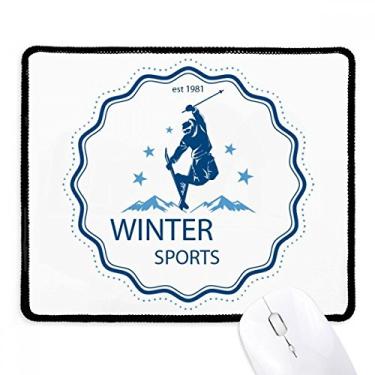 Imagem de Roupa de esqui esportiva de inverno para aquarela Mousepad borda costurada tapete de borracha para jogos
