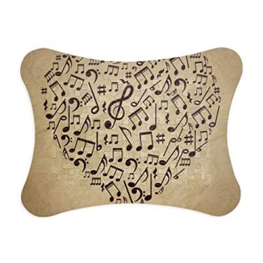 Imagem de Moldura de papel com textura de coração, notas musicais, quebra-cabeça de papel e cartão para casa