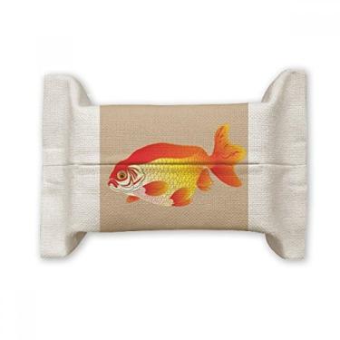 Imagem de Bolsa de linho de algodão com pintura de cultura japonesa com suporte de cobertura de papel para lenços faciais dourados