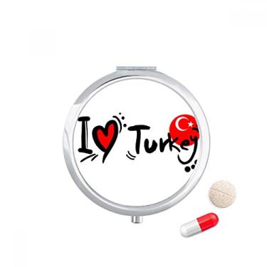 Imagem de I Love Turkey Bandeira de Palavra Love Heart Illustration Caixa de Armazenamento de Remédio Dispensador de Recipiente