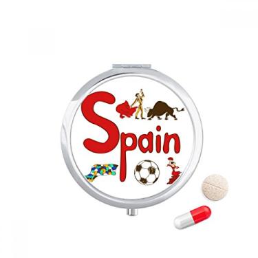 Imagem de Caixa de comprimidos com símbolo nacional da Espanha para armazenamento de remédios