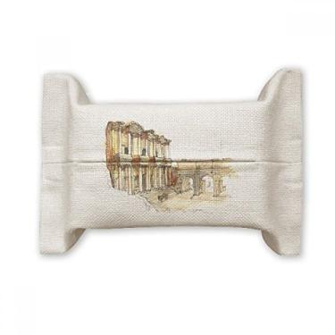 Imagem de Ephesus in Izmir Peru Suporte de capa de papel para lenços faciais Bolsa de linho de algodão