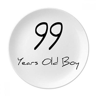 Imagem de Prato decorativo de porcelana Salver 99 years old Boy Age Longevity