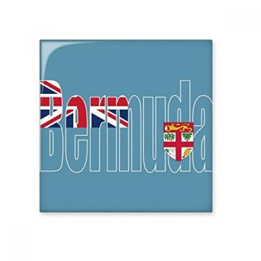 Imagem de Bermudas com nome da bandeira do país, azulejo de cerâmica, decalque brilhante