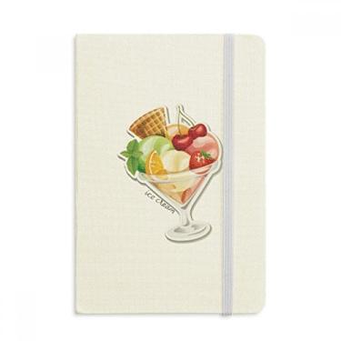Imagem de Caderno de anotações com capa dura de tecido oficial de frutas e sorvete de morango e laranja cereja