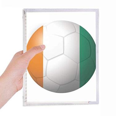 Imagem de Caderno de futebol com a bandeira nacional Coate d'Ivoire com folhas soltas e diário recarregável