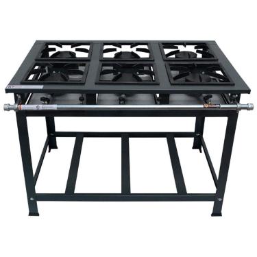 Imagem de Fogão Industrial 6 Bocas 30x30 Alta Pressão P7 Lux - MetalFour