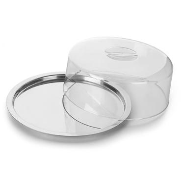 Imagem de Porta Bolo Forma Inox com Cúpula Acrílica Boleira Redonda