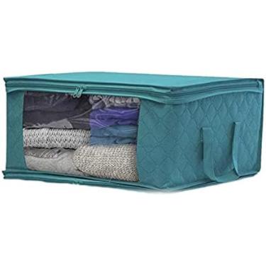 Imagem de Bolsas De Armazenamento Sob A Cama Com Zíperes, 49x 36 X 21 Cm, Caixas De Armazenamento De Roupas Dobráveis, Caixa De Armazenamento De Tecido, Organizadores De Armário De Não Tecido Espesso À Prov