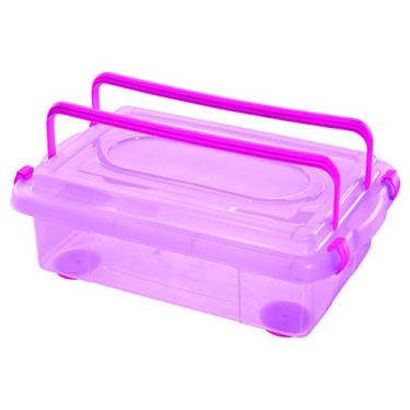 Imagem de Sanremo - Caixa Organizadora Plástica de 8,6 Litros, Tampa com Trava e Alça, Linha Baby