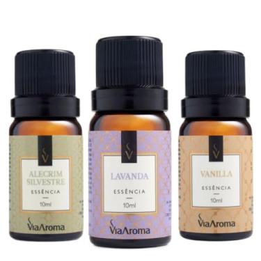 Imagem de Kit 3 Essências Via Aroma Para Aromatizador Difusor Elétrico 10ml Escolha o Seu Kit (Alecrim+Lavanda+Vanilla)