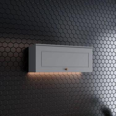 Imagem de Armário Aéreo 1 Porta Basculante 80 Cm Amy Casa 812 Cinza