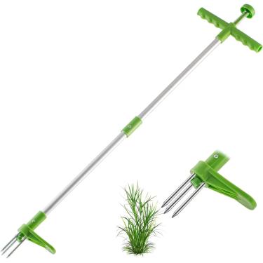 Imagem de Extrator de ervas daninhas – Ferramenta manual de erva daninha de pé, ferramenta de remoção de ervas daninhas de jardim de cabo longo com 3 garras, ferramenta de remoção de ervas daninhas e ferramenta de remoção de raiz de ervas daninhas