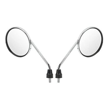 Imagem de Generic 2pcs Espelho Retrovisor de Motocicleta Cromado Redondo Universal para Bicicletas de Rua Atv Scooter
