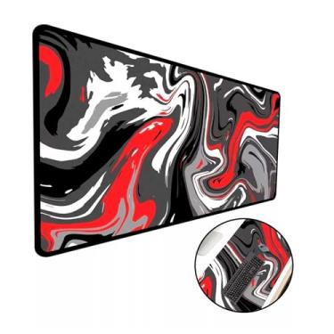 Imagem de Mouse Pad Gamer Extra Grande Speed Anti Derrapante Profissional Desk Pad Large Wide 90x40 - Abstract Preto/Vermelho