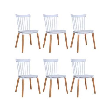 Imagem de Kit 6 Cadeiras Para Sala De Jantar Roma Branco - Fratini Móveis