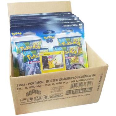 Imagem de Carta Pokémon Pikachu Blister Quadruplo Caixa 150 Cartinhas - Copag