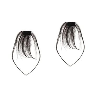 Imagem de NOLITOY 2 Unidades pedaço de peruca com franja alfinete de cabelo francês grampo de cabelo em franja de ar grampo de cabelo de franja clipe de extensões de cabelo franja de ar feminina