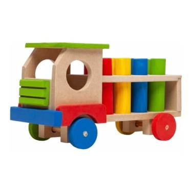 Imagem de Caminhão Pinos Brinquedo Educativo Pedagógico de Madeira
