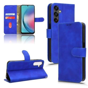 Imagem de Capa de telefone Compatível com capa para Samsung Galaxy A25 5G com suporte para cartão, capa tipo carteira de couro PU com alça de pulso e capa protetora à prova de choque Sacos Sleeves. (Size : Blu