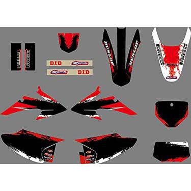 Imagem de 0573 Kit de adesivos de sujeira personalizados à prova d'água com fundos gráficos de equipe compatíveis com HONDA CRF Trail 150-230 2008 2009 2010 2011 2012 2013 2014