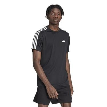 Imagem de Camiseta Adidas Masculina Treino Train Essentials 3-stripes Black/white Ib8150 M