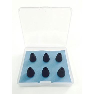 Imagem de Conjunto de 6 peças de substituição de flange tripla macia preta com adaptadores de pontas auriculares compatíveis com fones de ouvido Sennheiser IE Series, CX Series, CXC Series, CXL Series, OCX Series e MM Series