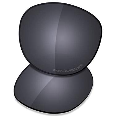 Imagem de SAUCER Lentes de reposição premium para óculos de sol Oakley Latch OO9265 | Latch Low Bridge Fit OO9349 High Defense - Escudo preto polarizado