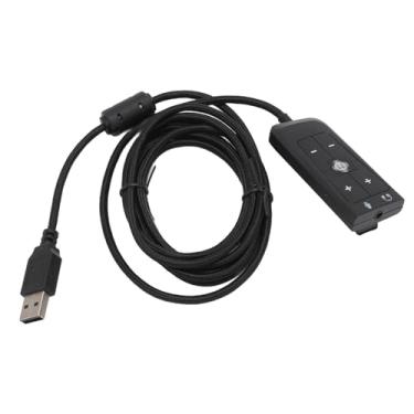 Imagem de Alaaner Adaptador USB para placa de som de áudio de 3,5 mm com conector de fone de ouvido e microfone para Kingston HyperX Cloud II