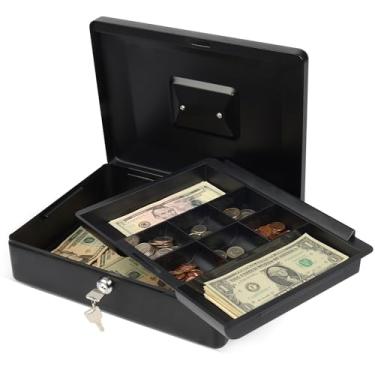 Imagem de CARL, CUI82012, bandeja de notas de aço caixa de dinheiro de segurança, preta