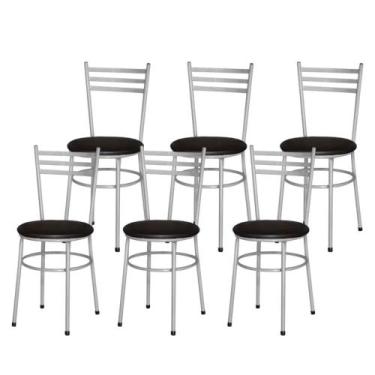 Imagem de Jogo 6 Cadeiras Para Cozinha Epoxi Cinza - Lamar Design