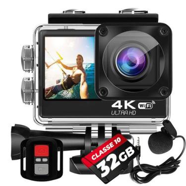Imagem de Kit Câmera De Ação S60 4K + Cartão 32Gb Microfone Externo Estabilizado