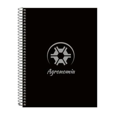 Imagem de Caderno Universitário Espiral 20 Matérias Profissões Agronomia (Preto e Prata)
