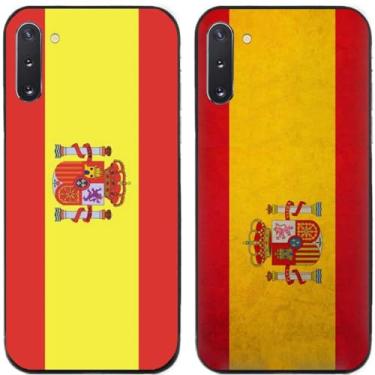 Imagem de 2 peças retrô bandeira da Espanha impressa TPU gel silicone capa de telefone traseira para Samsung Galaxy (Galaxy Note 10)