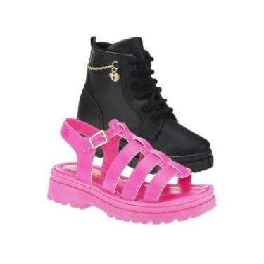 Imagem de Bota Infantil Menina e Sandália - KIT 2 PARES Tam 28 ao 34-Feminino