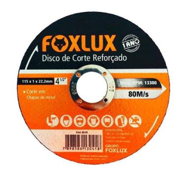 Imagem de Disco De Corte Foxlux/Famastil 4.1/2 115mm X 1 X 22,2mm Metal Embalage