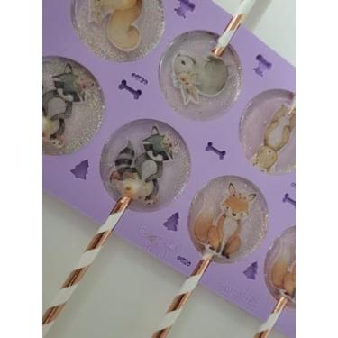 Imagem de Confeitaria dos moldes, L20 Molde de silicone pirulito redondo para decorar