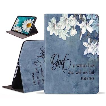 Imagem de stmedazm Capa para tablet Samsung Galaxy Tab S6 Lite 10,4 polegadas 2022/2020 [SM-P610/P613/P615/P619], capa fina de couro PU, suporte ajustável com despertar/hibernar automático - Citações cristãs