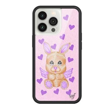 Imagem de Wildflower Capas - Capa Love Stitched, Compatível com Apple iPhone 13 Pro | Roxo, Corações, Marrom, Pelúcia, Moderno - Amortecedor Preto Protetor, Certificado de Teste de Queda de 1,2 m, Pequenas