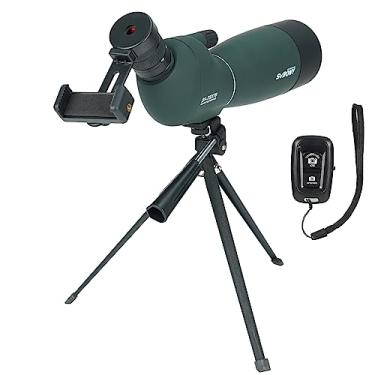 Imagem de SVBONY SV28 Plus Spotting Scopes com controle remoto, 25-75x70 Spotter Scope com tripé, IP65 à prova d'água à prova de neblina com adaptador de telefone para tiro ao alvo, caça, observação de pássaros