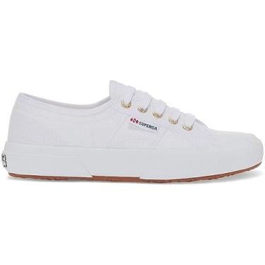 Imagem de Superga Tênis clássico unissex 2750 Cotu, Branco/ouro pálido, 40