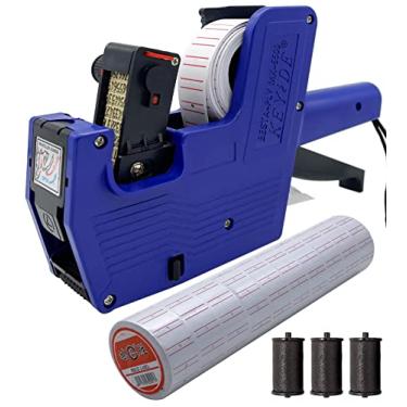 Imagem de Arma de etiqueta de preço MX5500 para data de validade Adesivos de carimbo-preço, pistola, pistola adesiva de data, 1 linha de pistola de etiqueta, 1 arma de preço e 10 etiquetas de rolo e 3 rodas de tinta (azul)