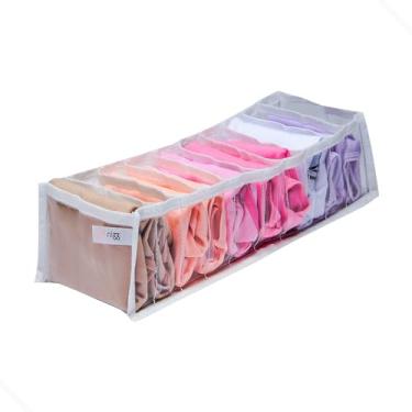 Imagem de Organizador de Gaveta P Colmeia com Divisórias Guarda Roupas Armários Calcinhas Cuecas Meias Acessórios com Viés Branco Plástico Crystal Resistente Transparente Nizz Organizadores