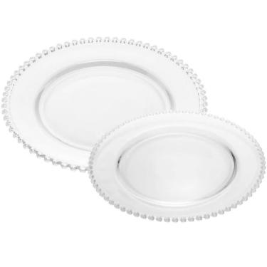 Imagem de Conjunto Sousplat e Prato Raso 28cm em Cristal Pearl Wolff T