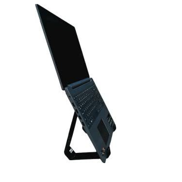 Imagem de Suporte Splin para Notebook Laptop Universal de Mesa Modelo Soft Touch 180º ultra abertura alta elevação (Preto)