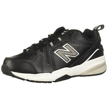 Imagem de New Balance Treinador cruzado confortável casual 608 V5 masculino, Preto/branco, 6.5