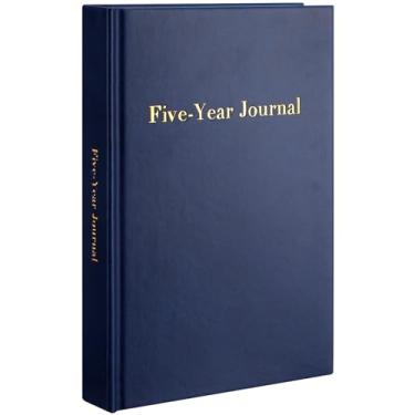 Imagem de Resurhang Caderno de memória de 5 anos de capa dura 15 x 21 cm, diário diário de 5 anos, agenda anual sem data, livro de registro para homens e mulheres (azul marinho)