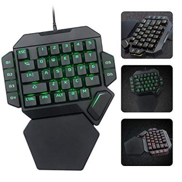 Imagem de Teclado Mecânico Onehanded RGB Blacklight do Teclado Com Função Macro da Definição